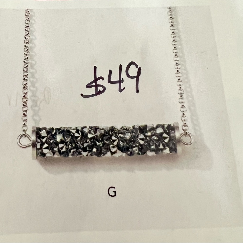 Elegant Silver Necklace with Black Accents